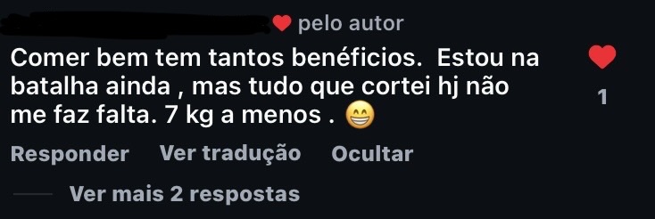 Depoimento — Emagrecimento · −7 kg
